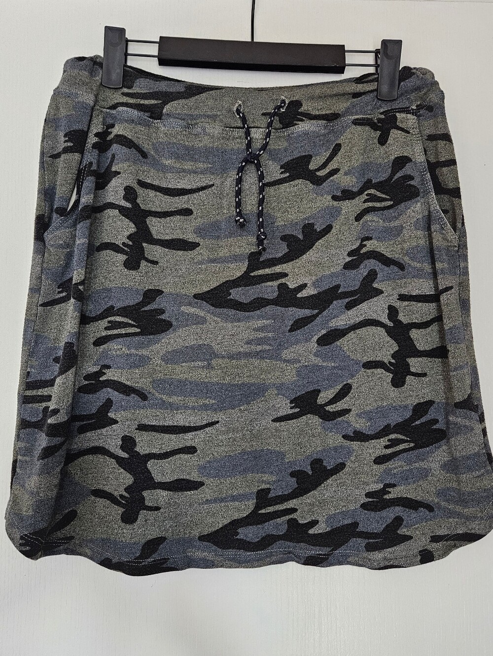 Sundry by Evereve Olive, Gray, and Black Camo Soft Short "Saturday Skirt"